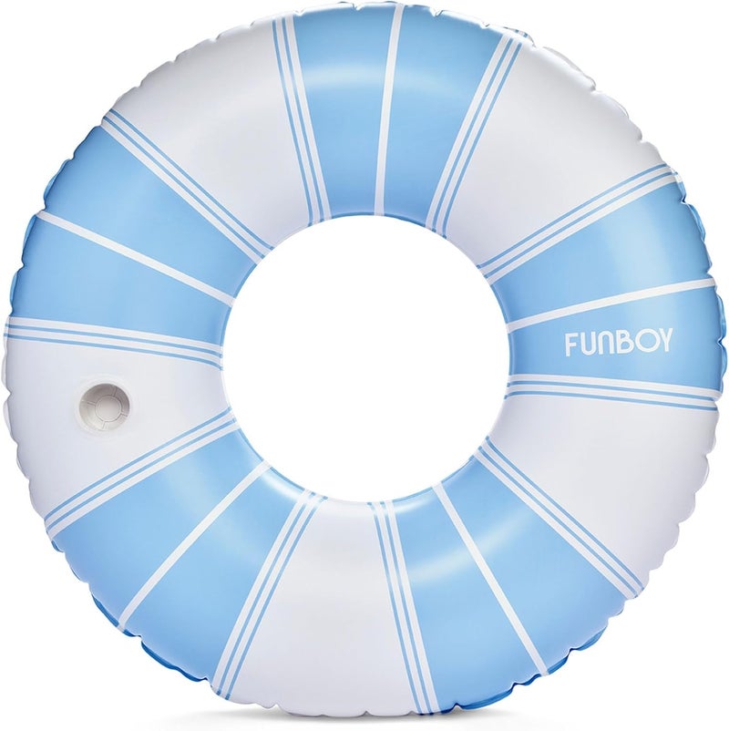 Giant Vintage Stripe Inflatable Pool Float with Cup Holder 48" Pool Float for Adults|Inner Tube Pool Toys Swim Rings Swimming Pool Accessories & Pool Lounger Float for Pool Party & Summer